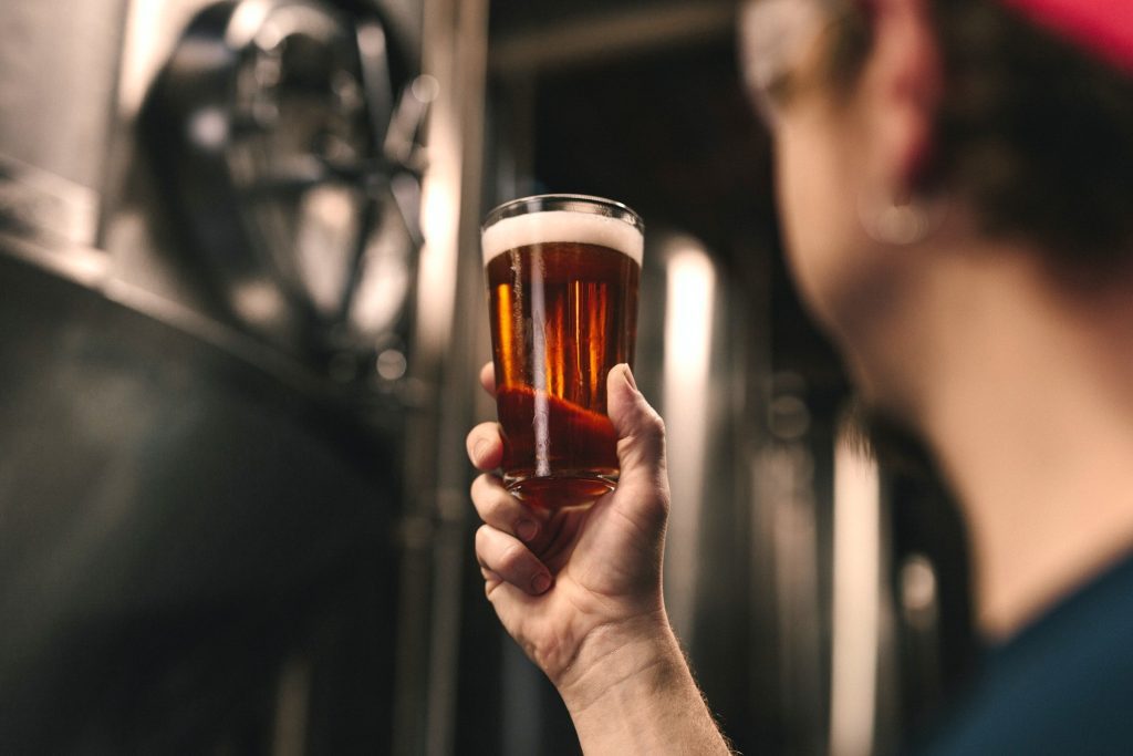 Appreciating a delicious-tasting, carbonated glass of beer