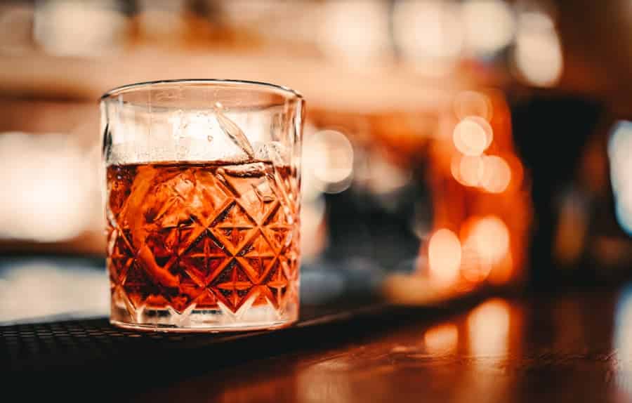 Negroni draft cocktail at the bar