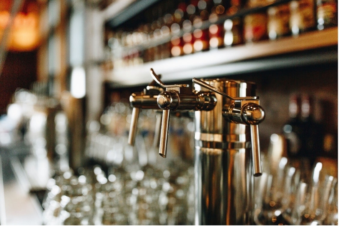 Close-up of cocktail draft system