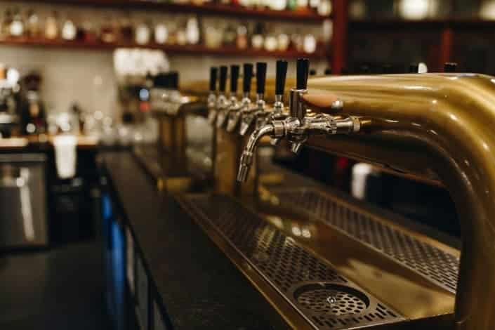Side view of a direct draw system with taps